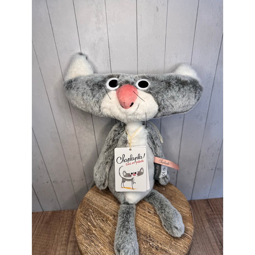 Moulin Roty Flat Cat Chaplapla des loisirs NEW FAST SHIP Rare Plush